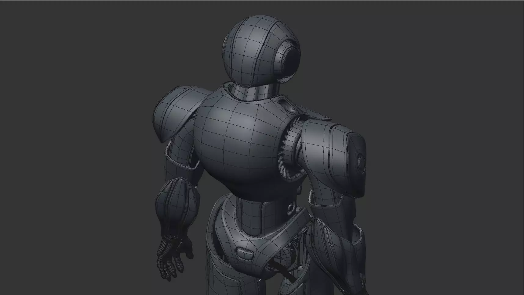 RED SCI-FI ROBOT Low-poly 3D model_30