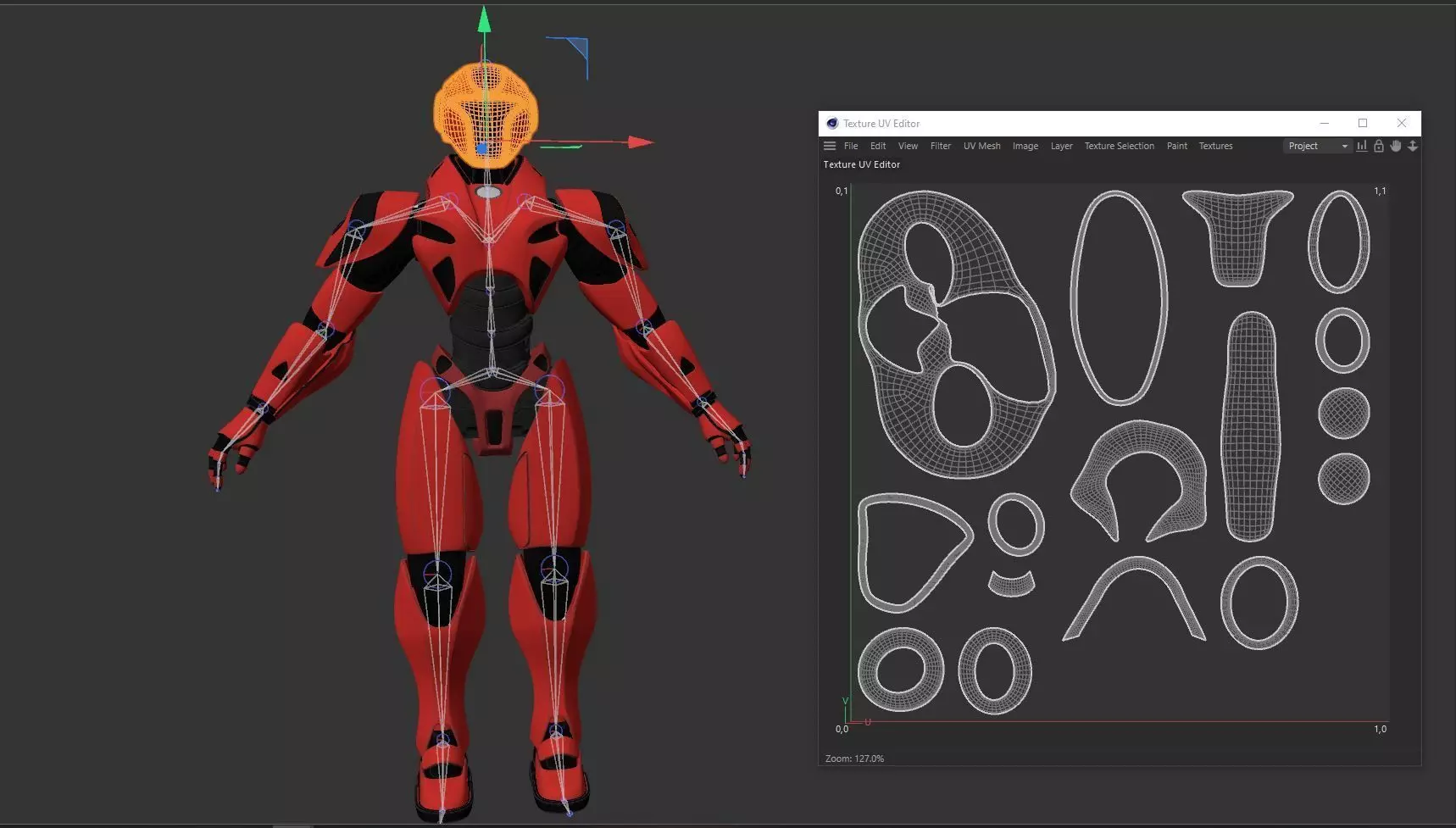 RED SCI-FI ROBOT Low-poly 3D model_23