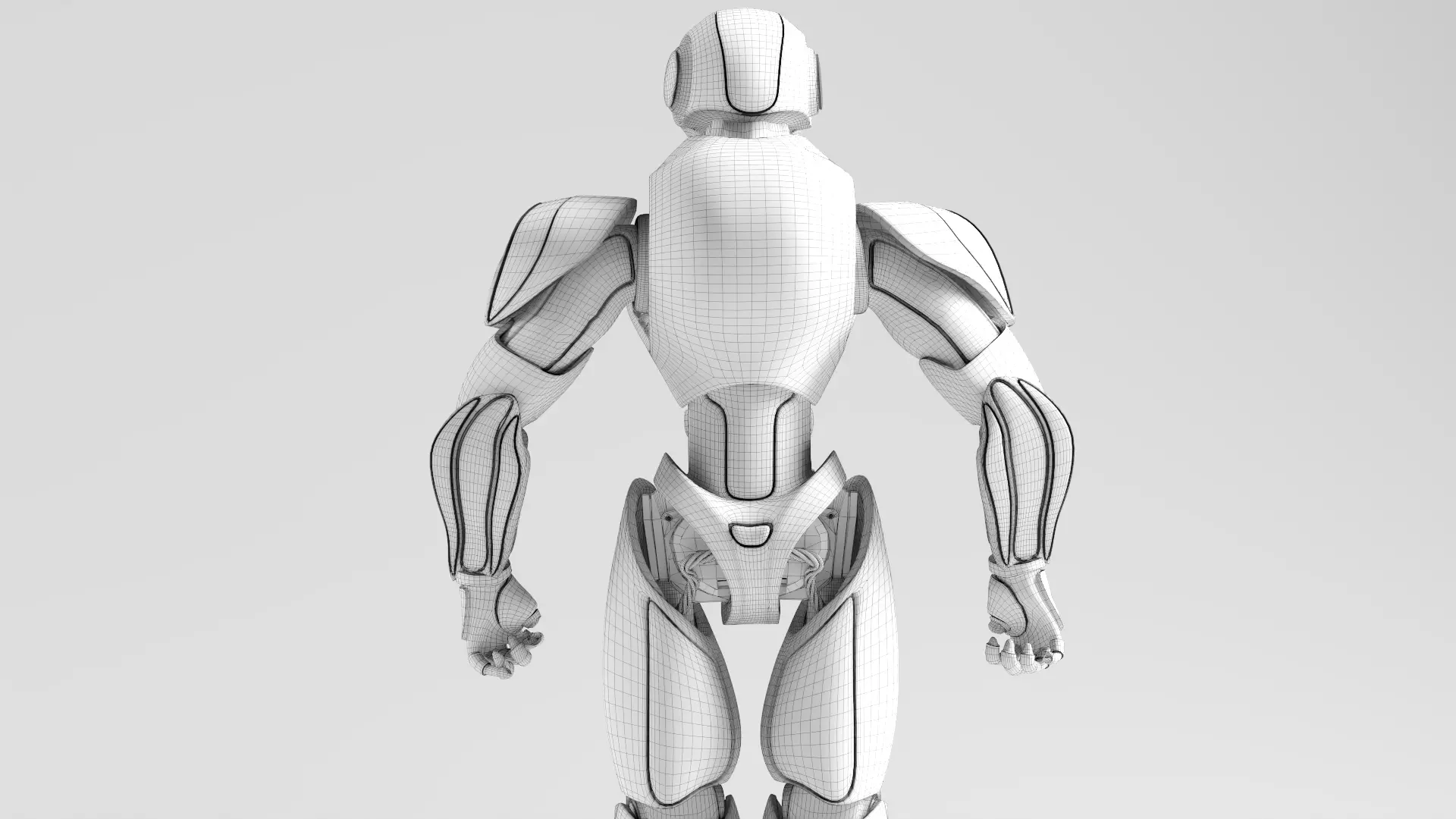 RED SCI-FI ROBOT Low-poly 3D model_12