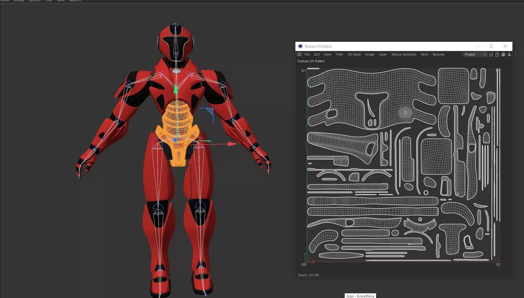 RED SCI-FI ROBOT Low-poly 3D model_25
