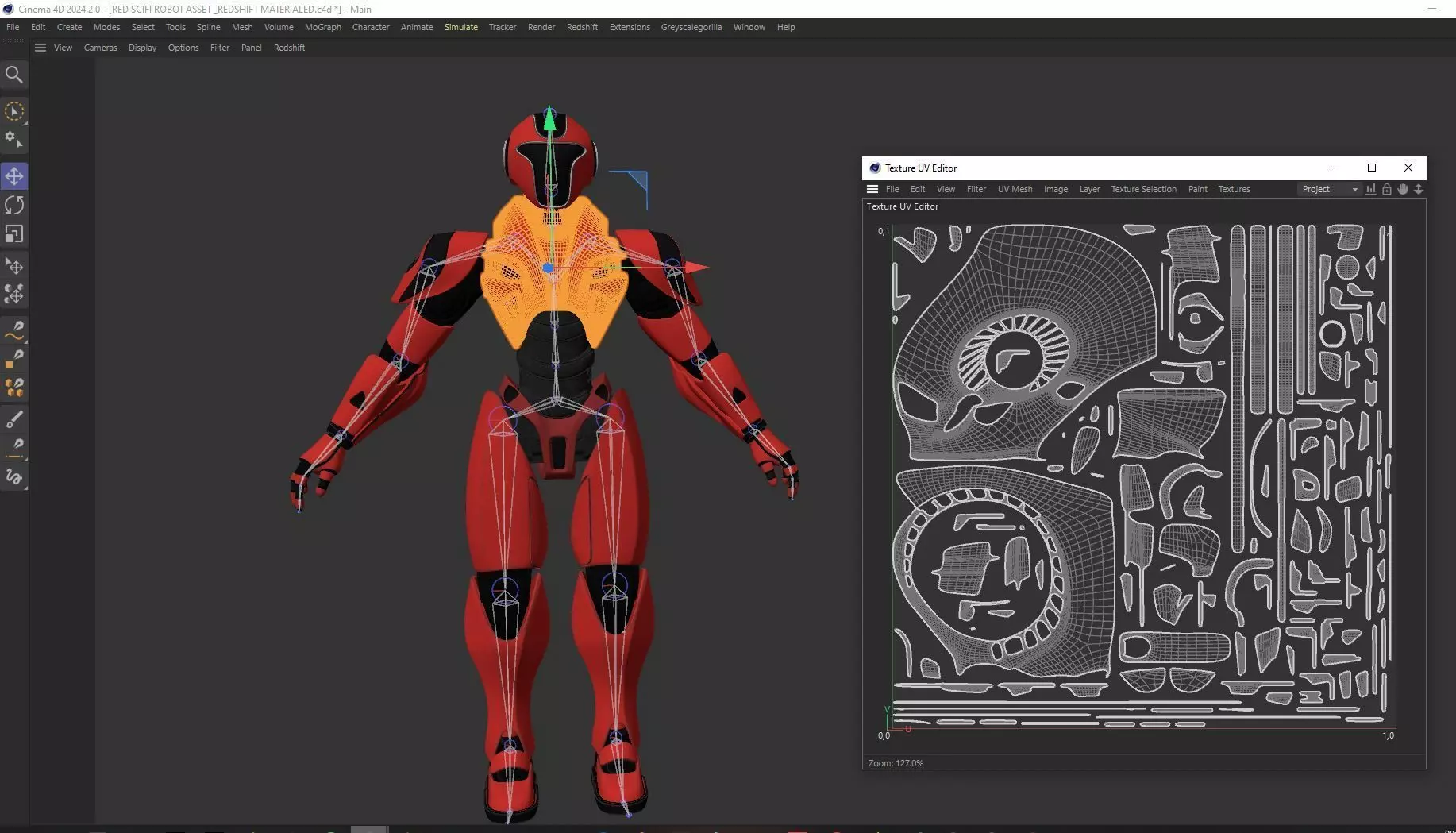 RED SCI-FI ROBOT Low-poly 3D model_22