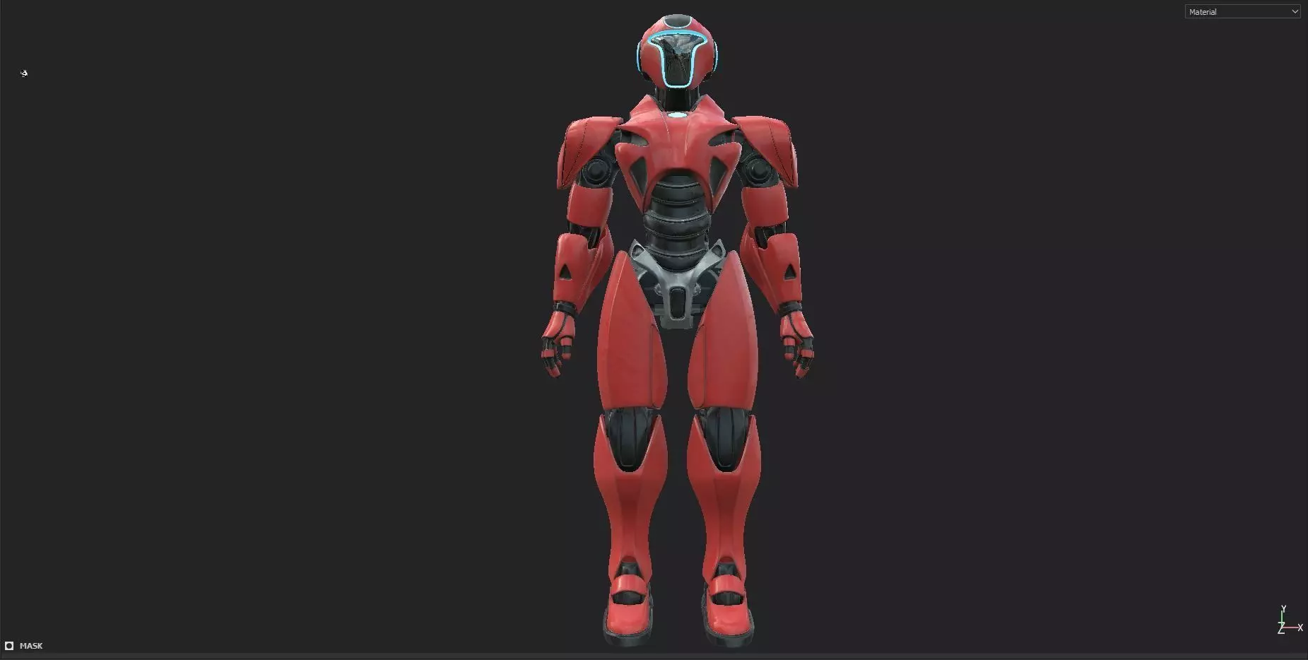 RED SCI-FI ROBOT Low-poly 3D model_14