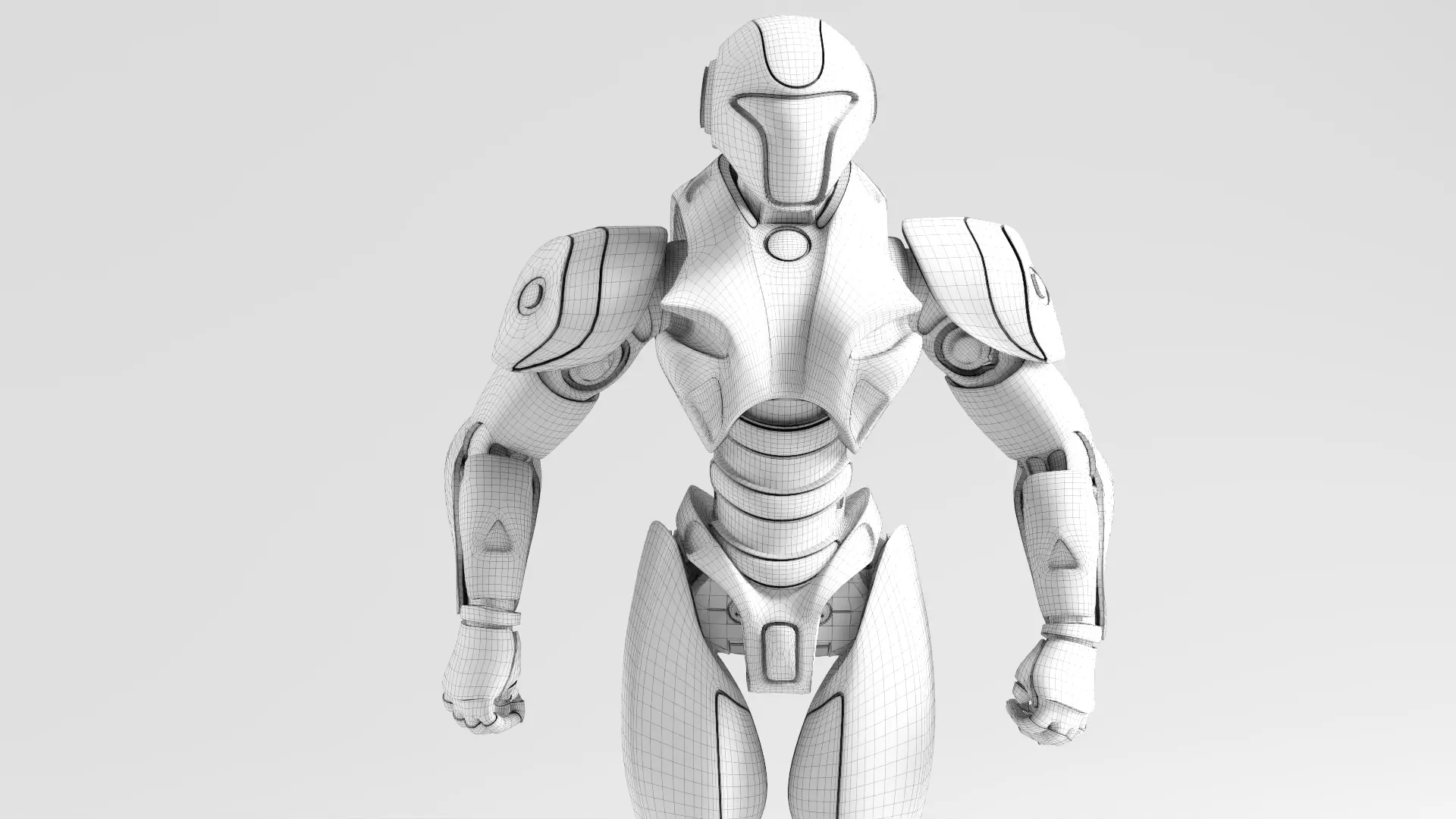 RED SCI-FI ROBOT Low-poly 3D model_11