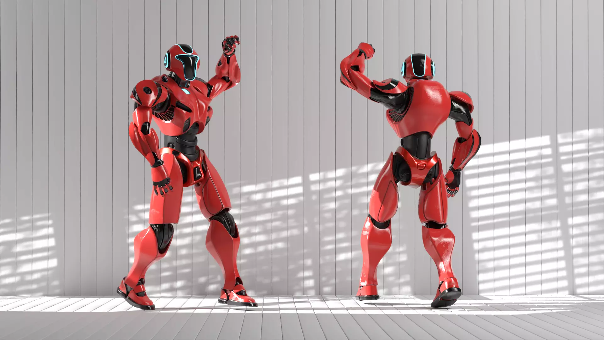 RED SCI-FI ROBOT Low-poly 3D model_2