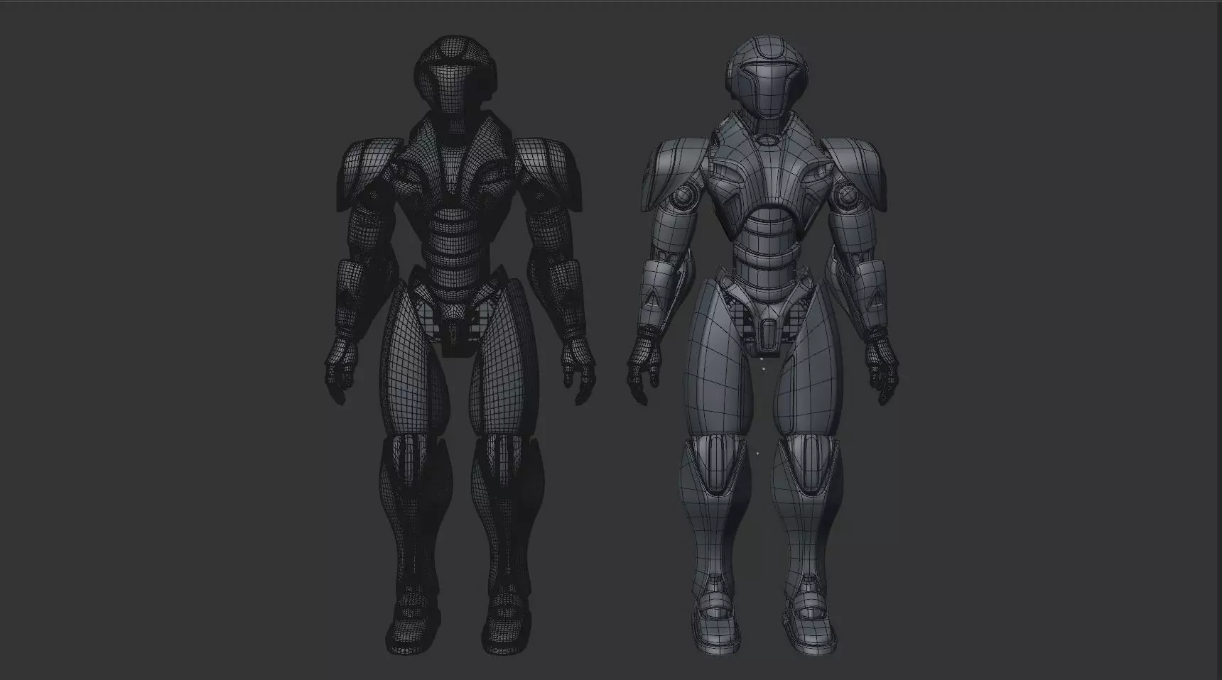 RED SCI-FI ROBOT Low-poly 3D model_33