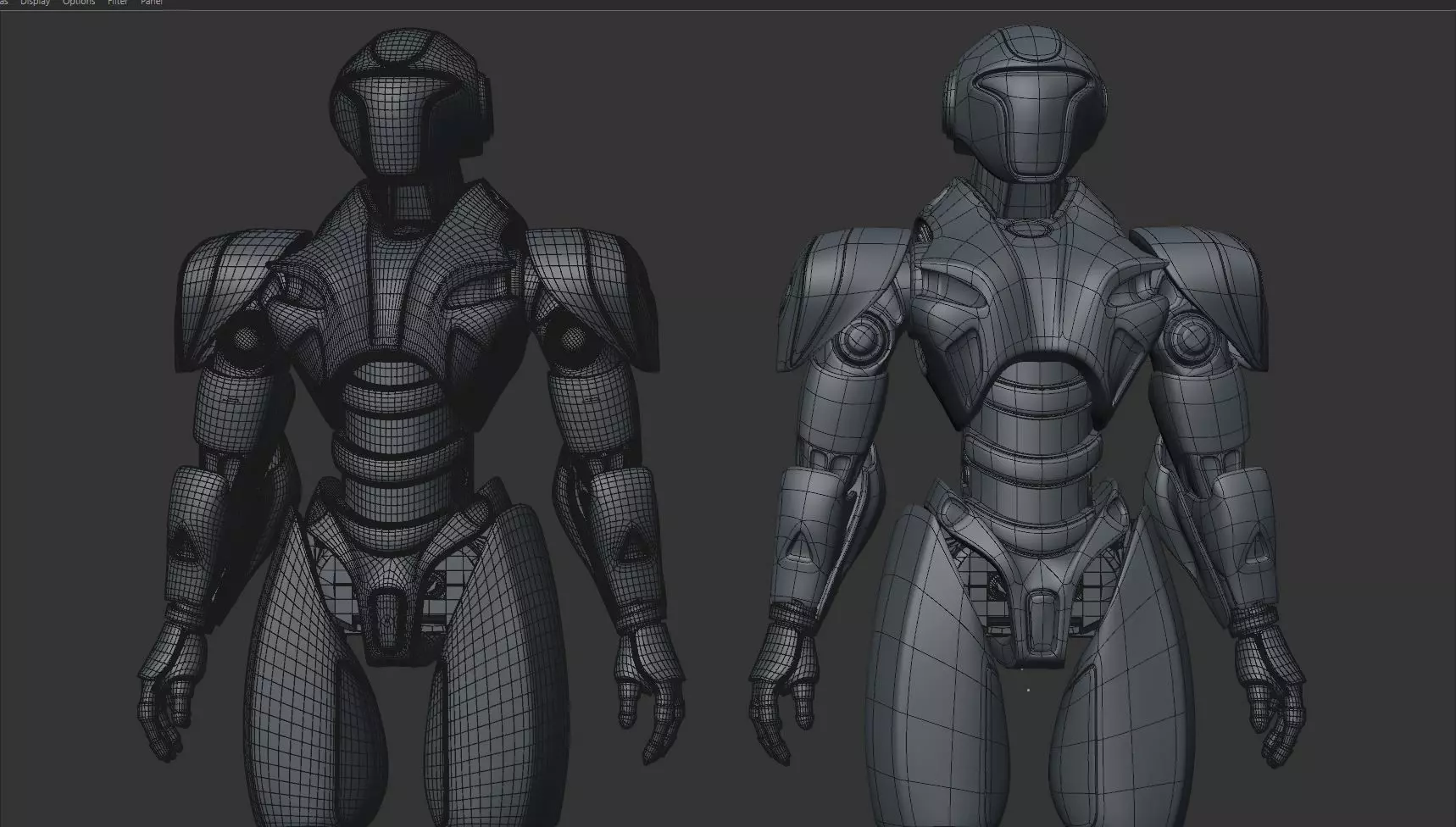 RED SCI-FI ROBOT Low-poly 3D model_35