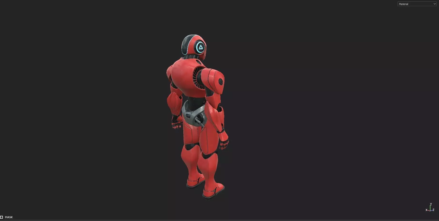RED SCI-FI ROBOT Low-poly 3D model_16