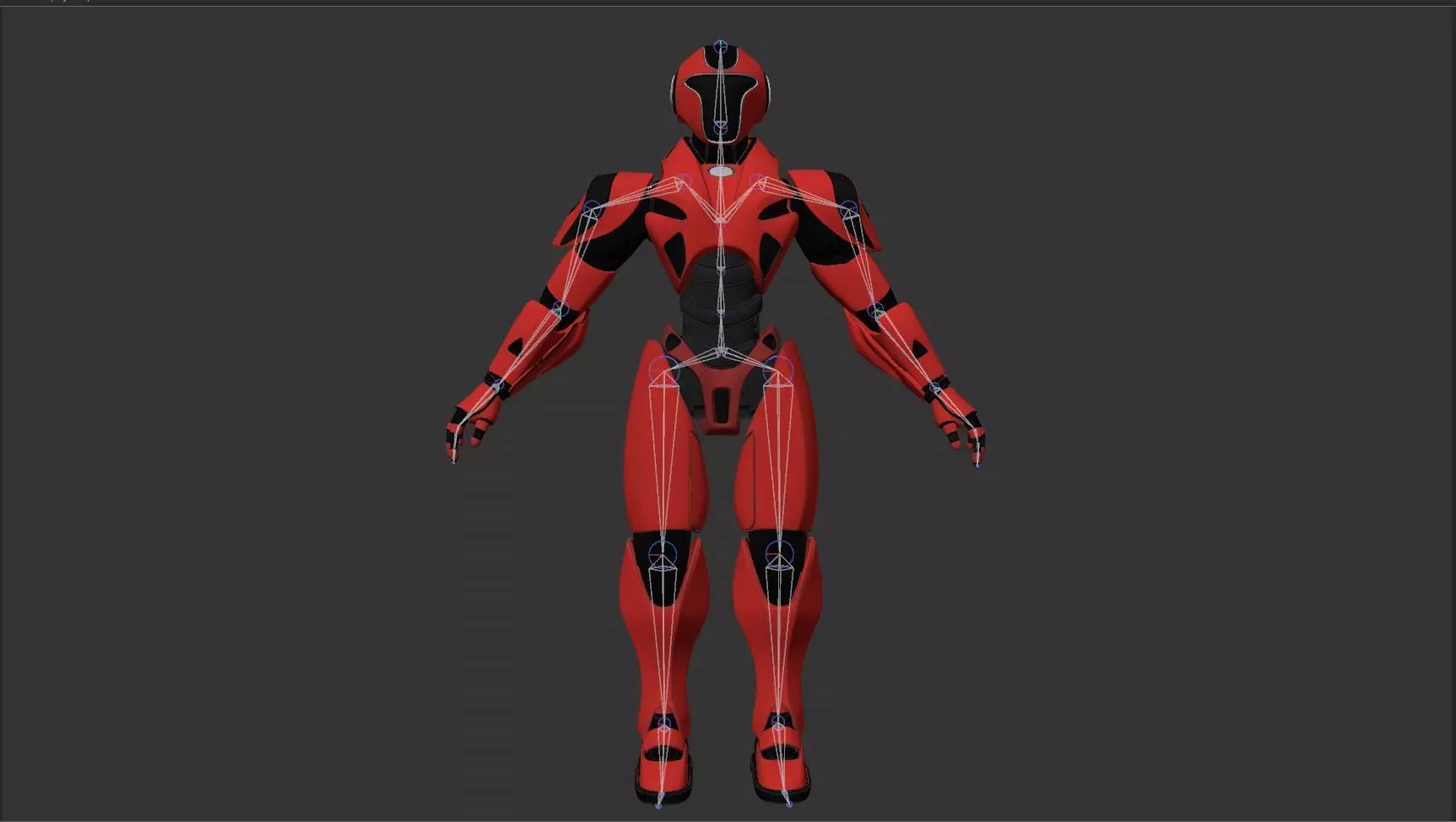 RED SCI-FI ROBOT Low-poly 3D model_20