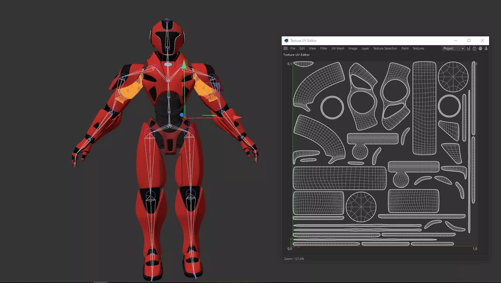 RED SCI-FI ROBOT Low-poly 3D model_24