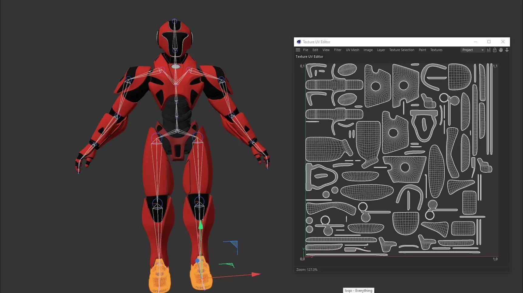 RED SCI-FI ROBOT Low-poly 3D model_28