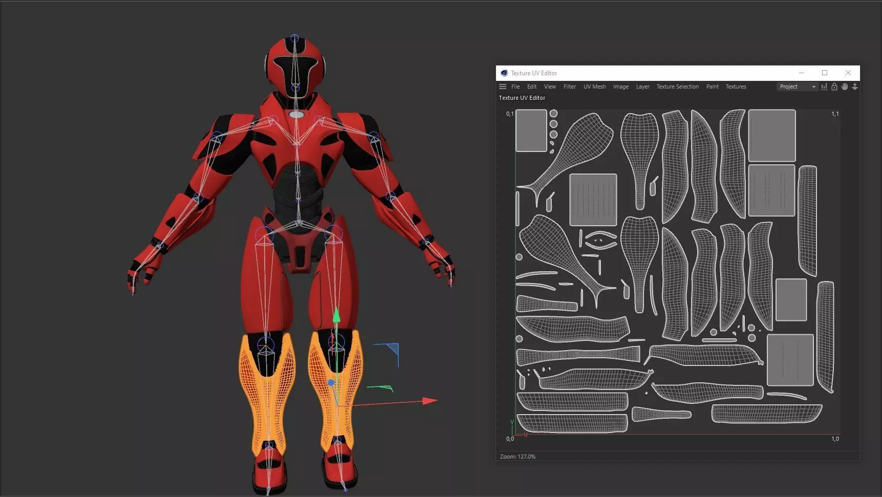 RED SCI-FI ROBOT Low-poly 3D model_27