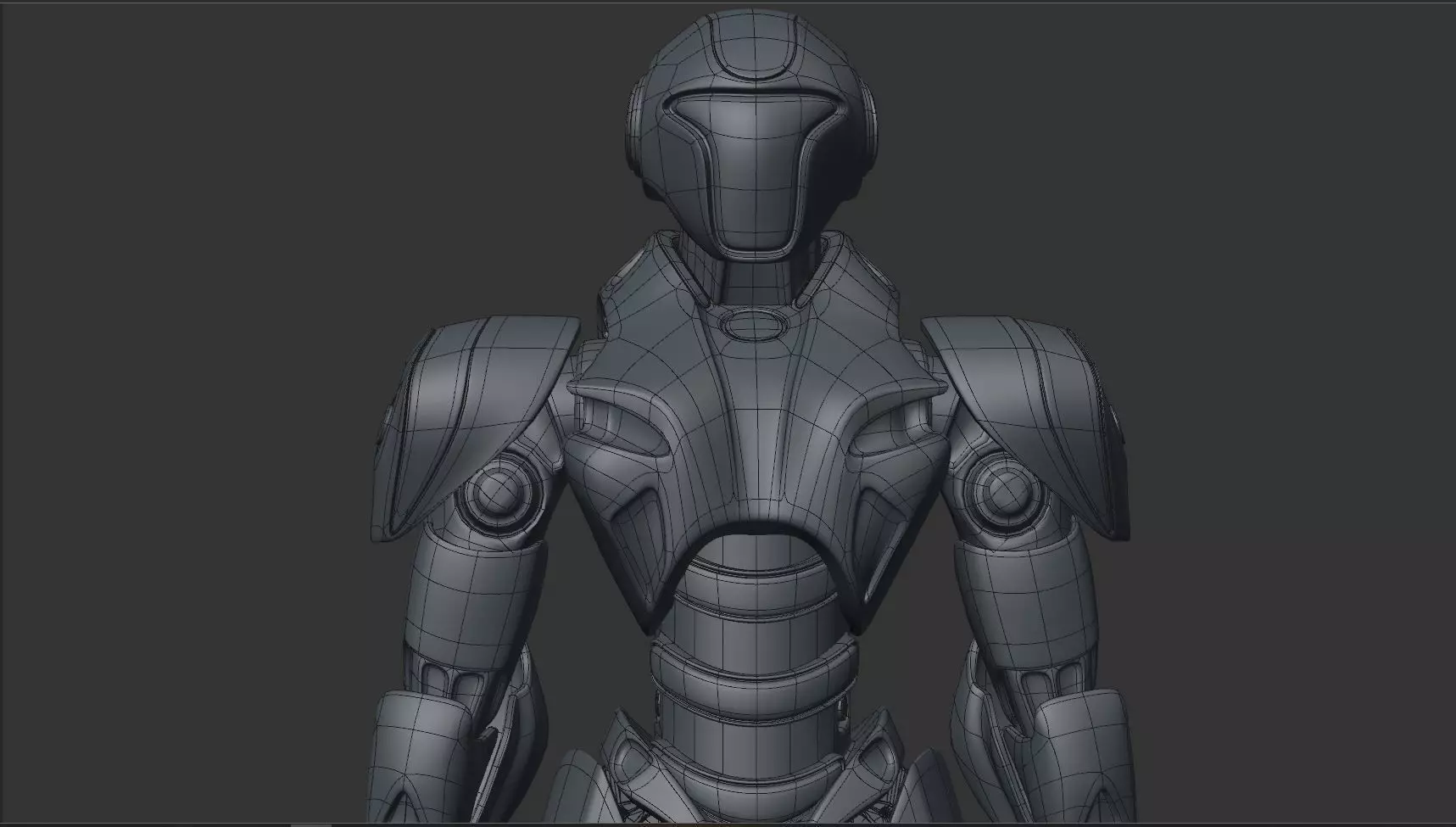 RED SCI-FI ROBOT Low-poly 3D model_17