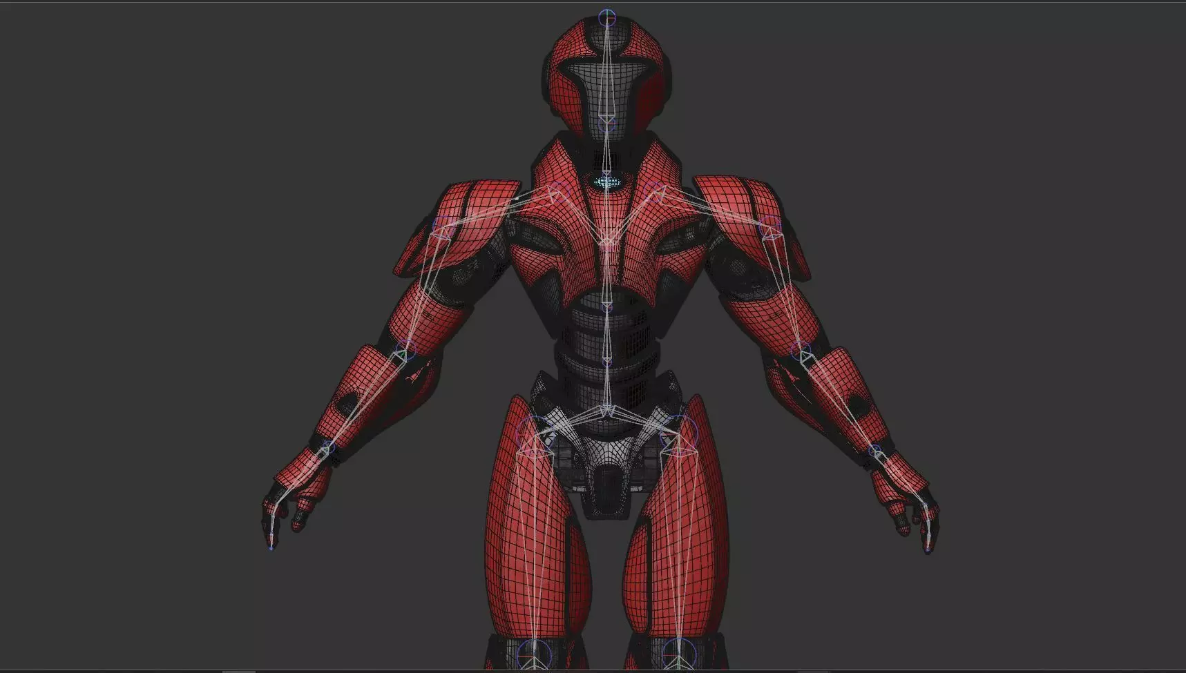 RED SCI-FI ROBOT Low-poly 3D model_18