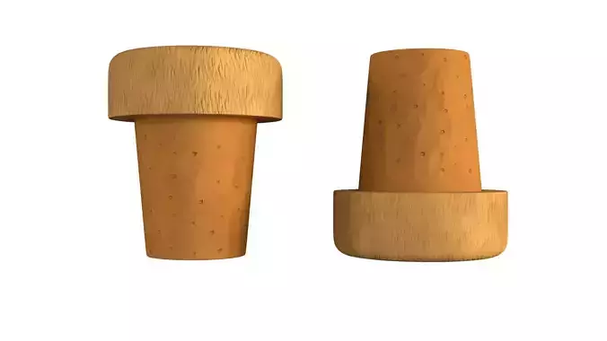 Wooden Cap cork PBR 3D model
