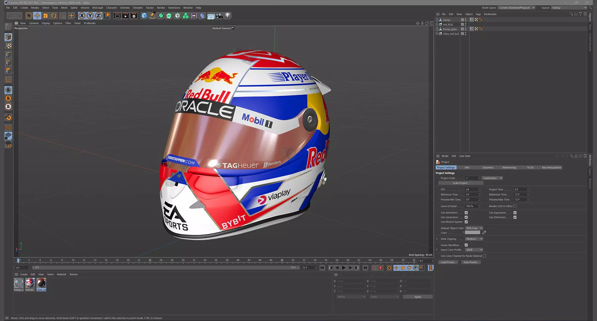 F1 Red Bull Helmets 2024 3D model_16