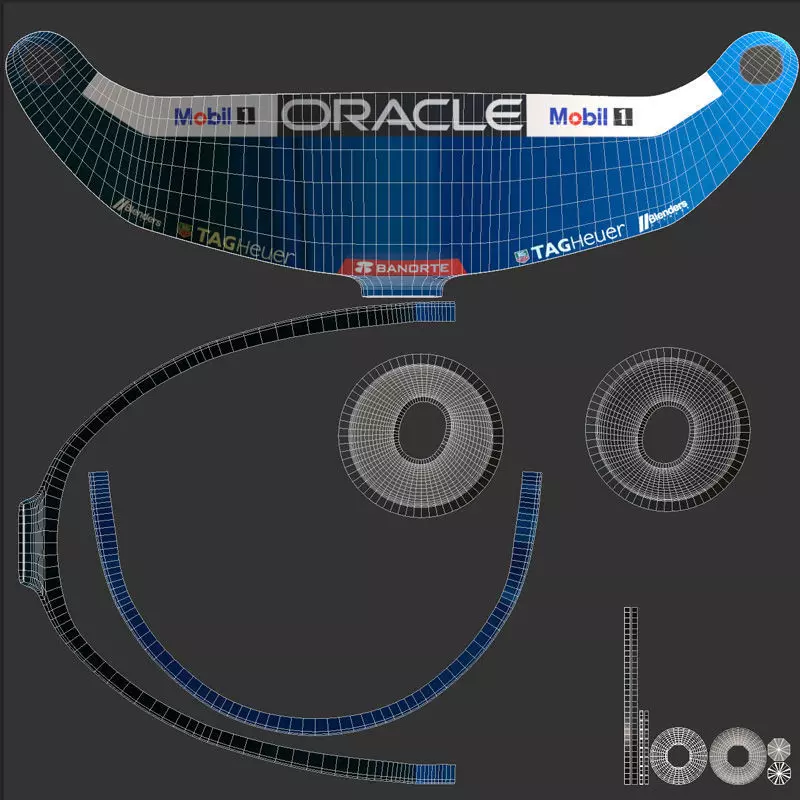 F1 Red Bull Helmets 2024 3D model_38