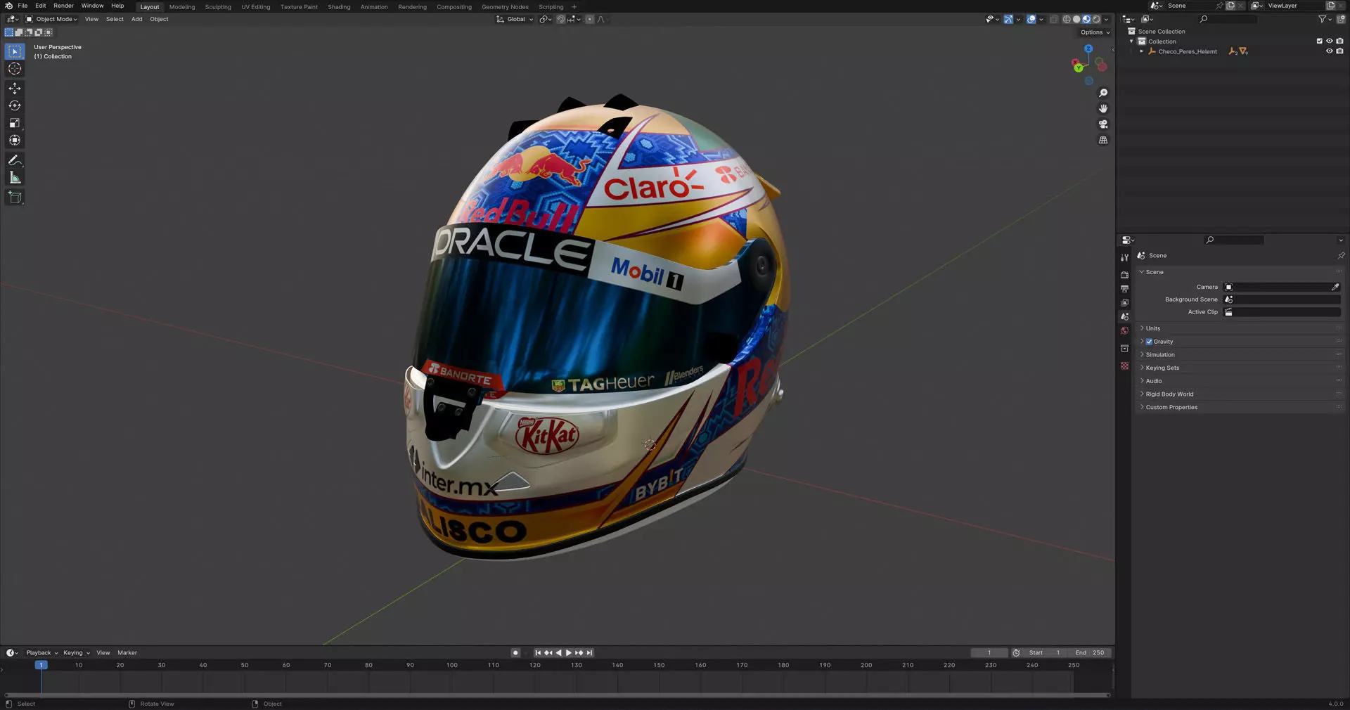 F1 Red Bull Helmets 2024 3D model_32