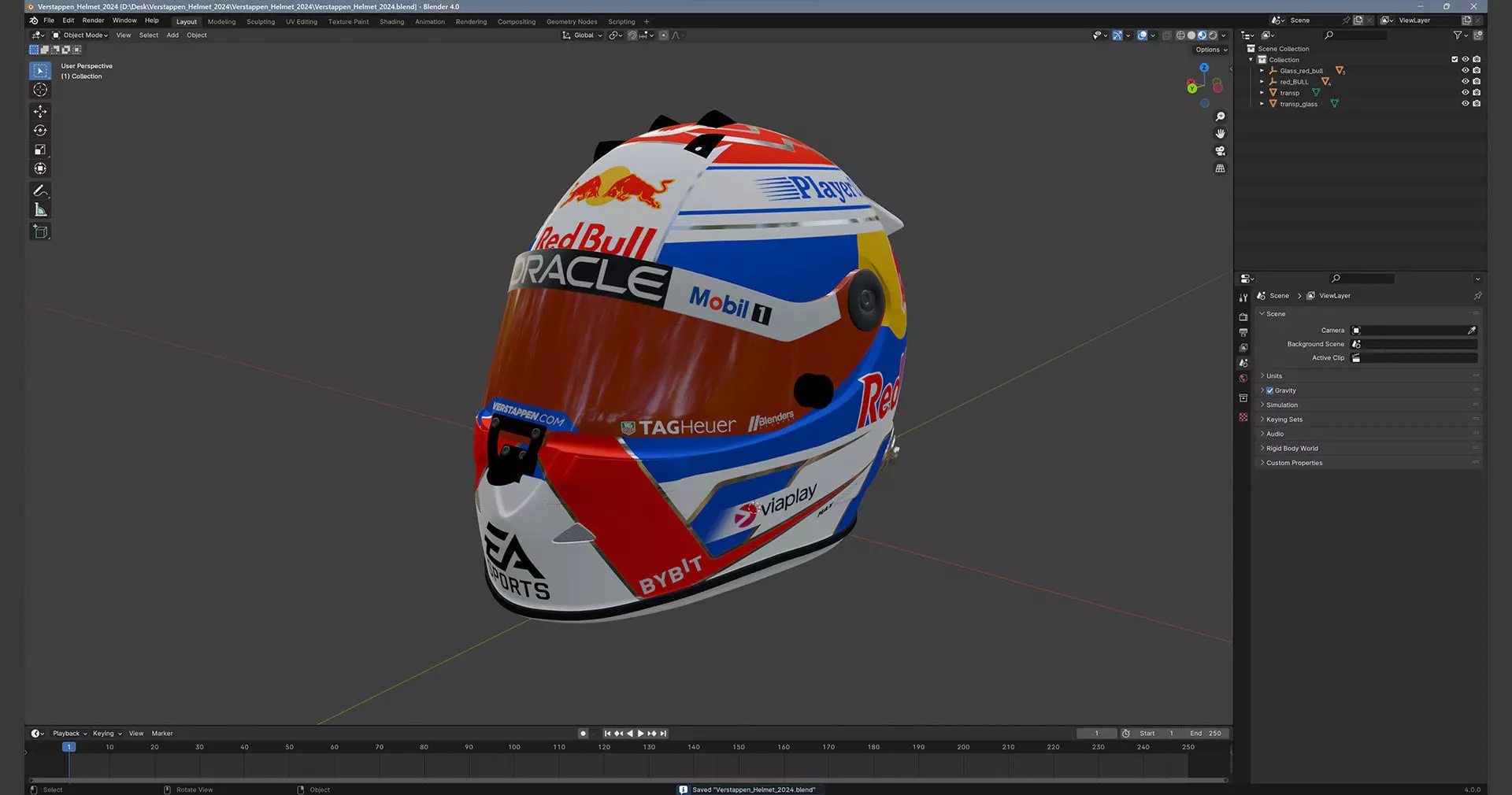 F1 Red Bull Helmets 2024 3D model_15