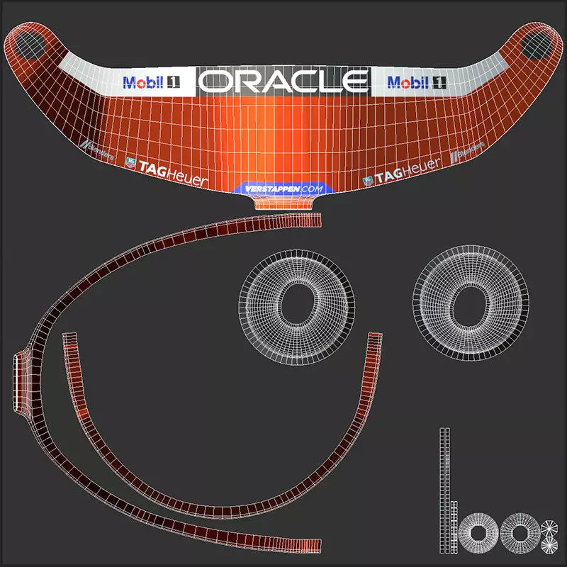 F1 Red Bull Helmets 2024 3D model_21