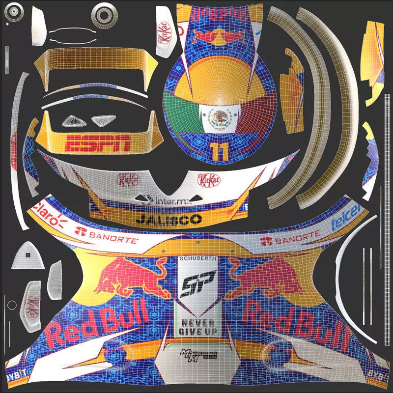 F1 Red Bull Helmets 2024 3D model_37