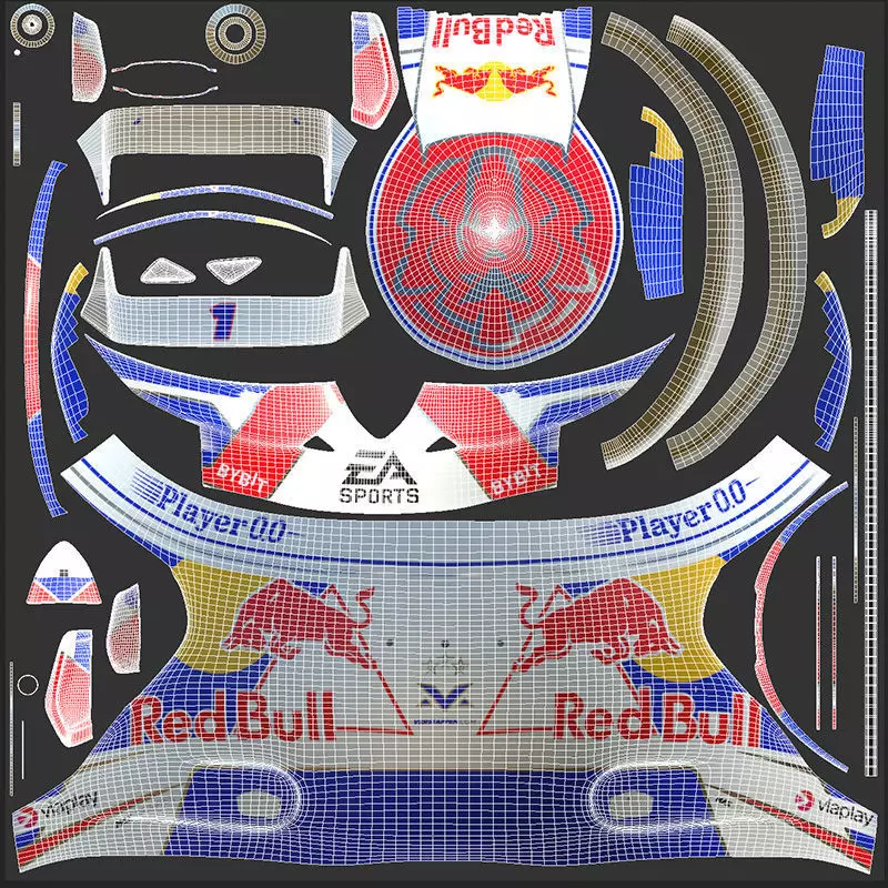 F1 Red Bull Helmets 2024 3D model_20
