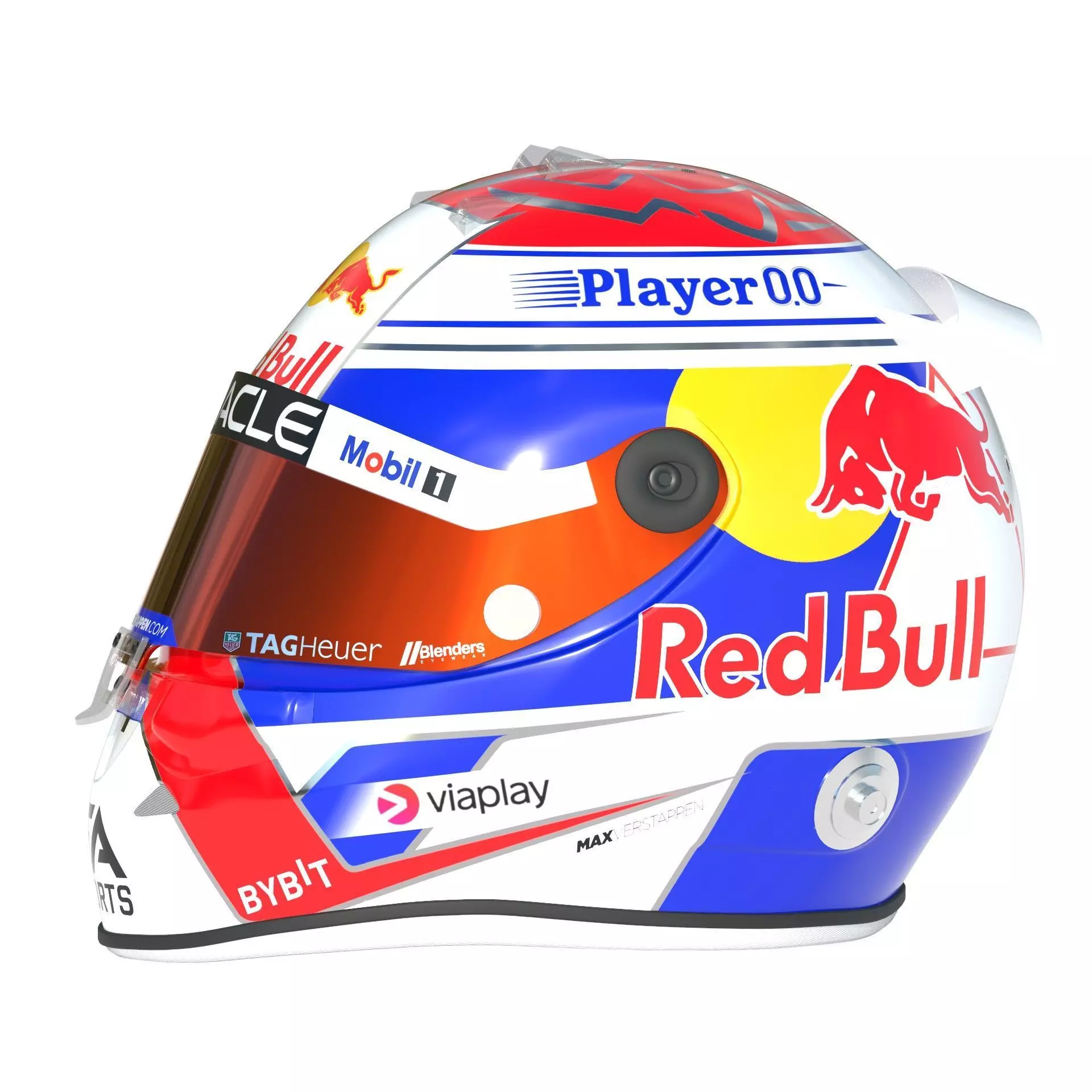 F1 Red Bull Helmets 2024 3D model_4