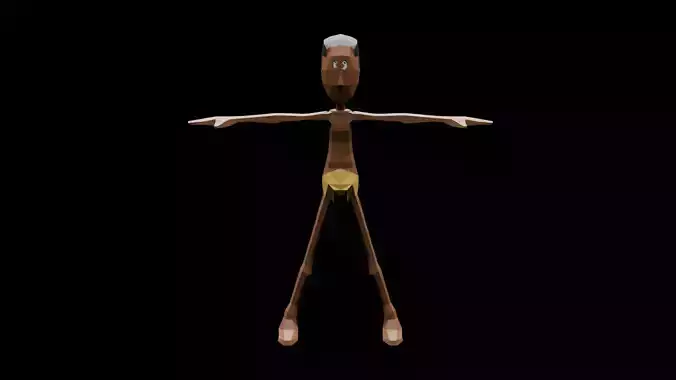 Low Poly Black Man
