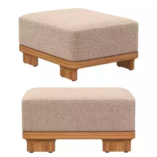 Dune Teak Ottoman 3D model