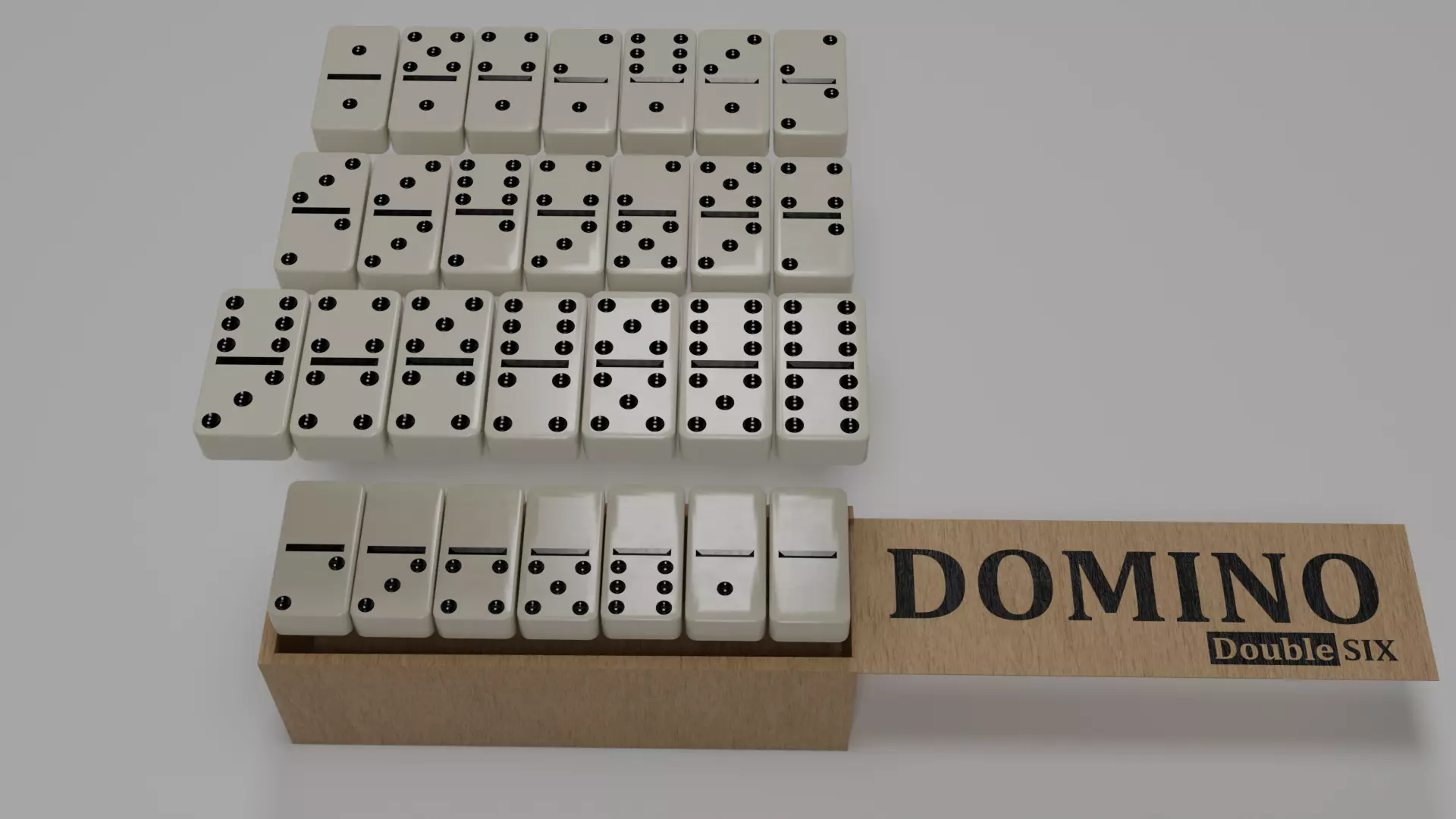 Ivory Domino Set 3D model