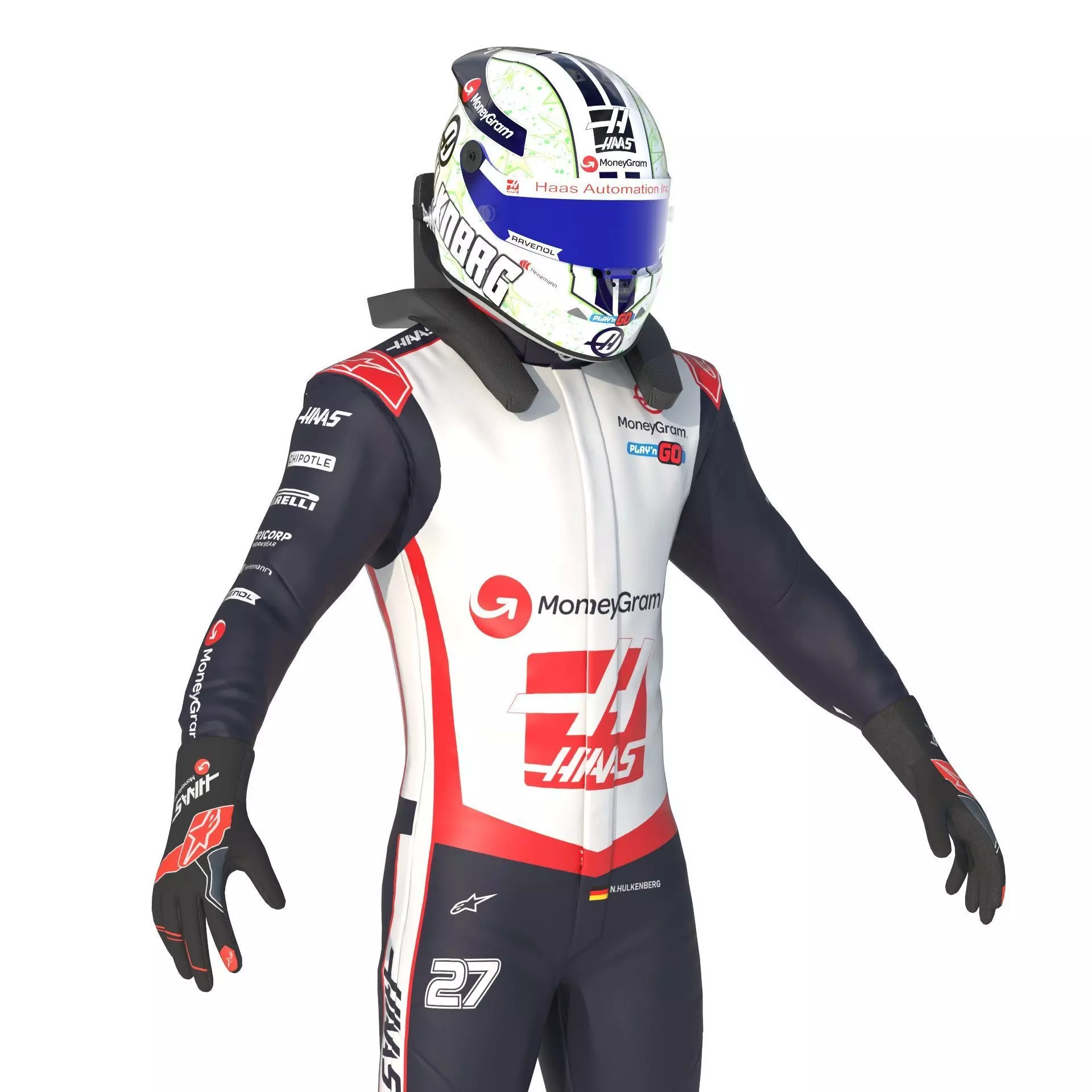 F1 Haas Suits  2024 3D model_16