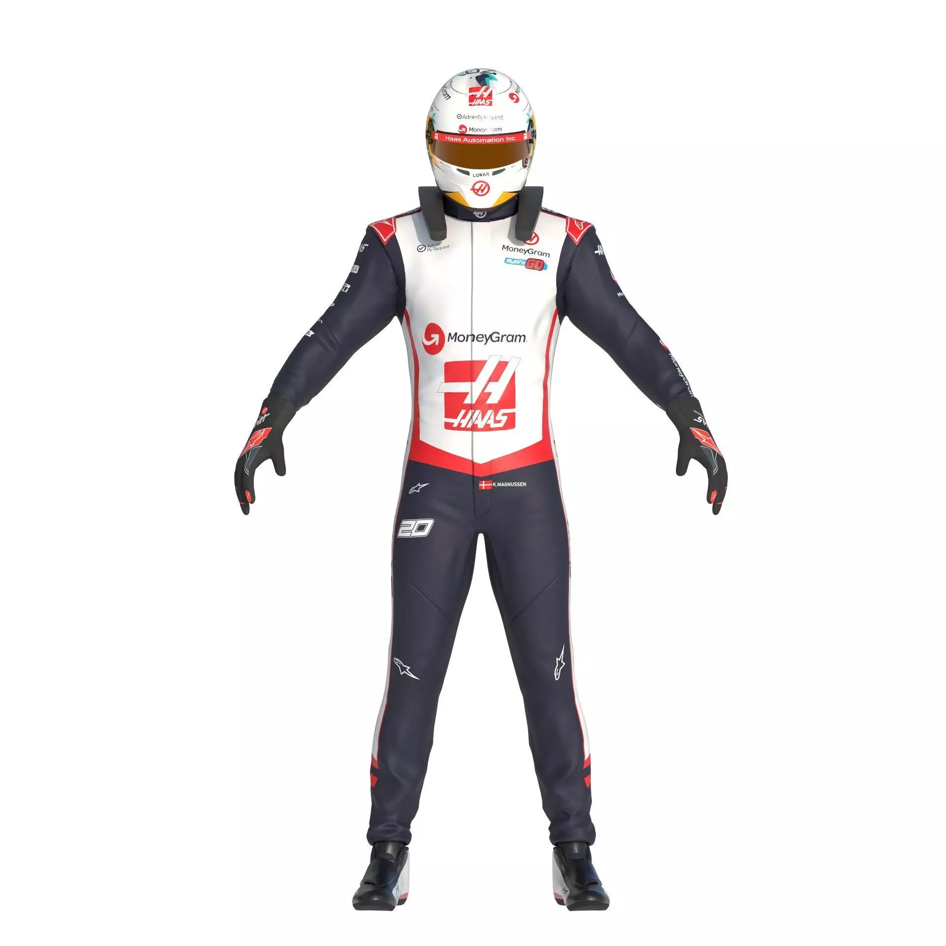 F1 Haas Suits  2024 3D model_1