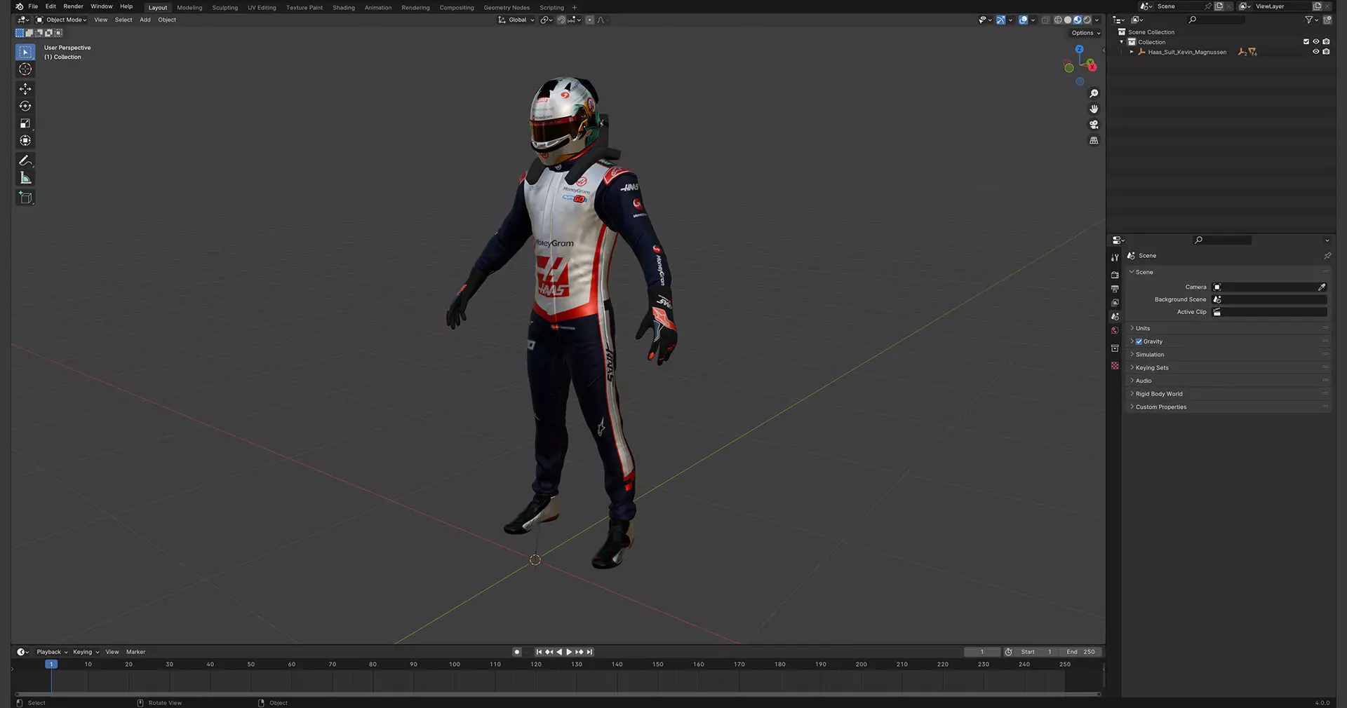 F1 Haas Suits  2024 3D model_17
