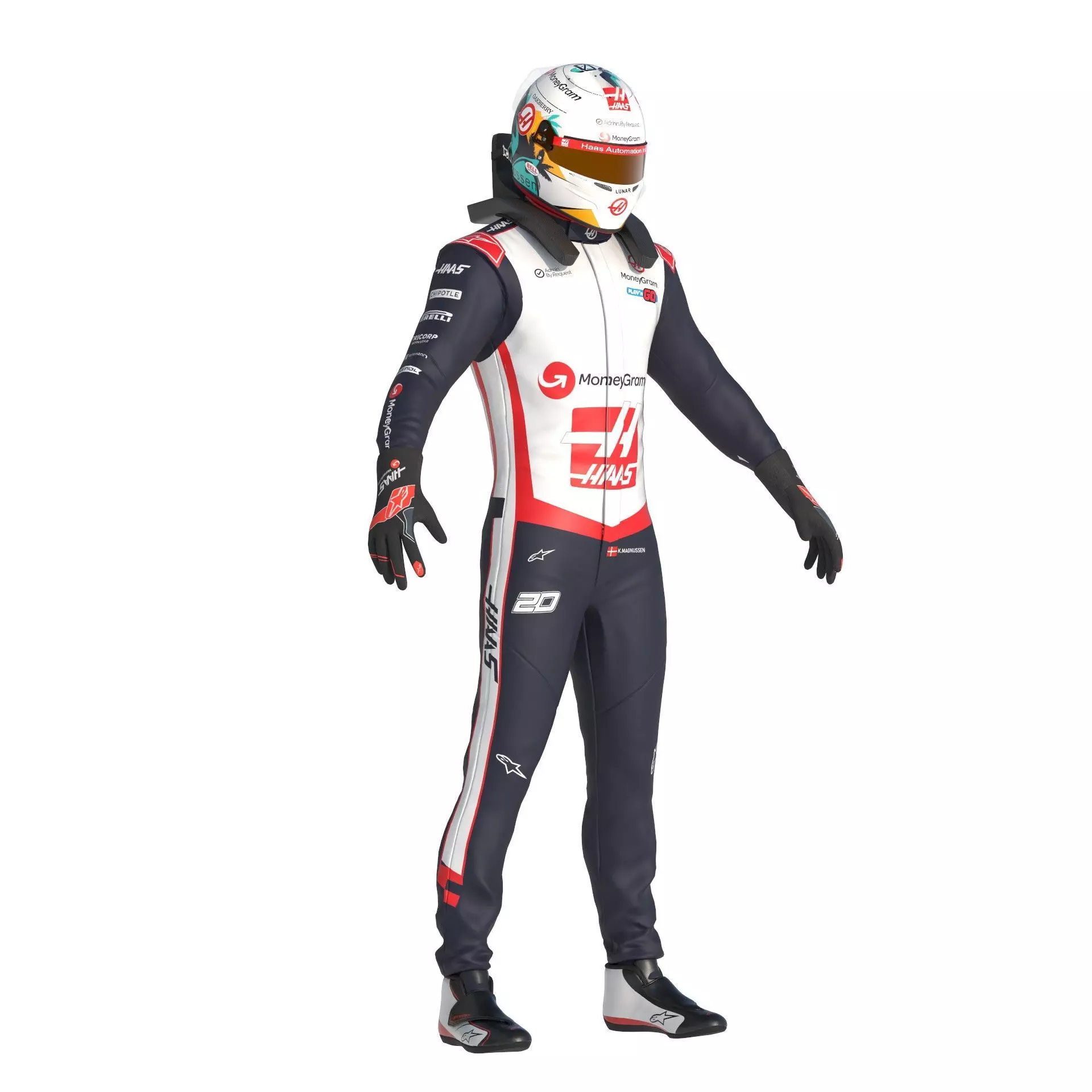 F1 Haas Suits  2024 3D model_8