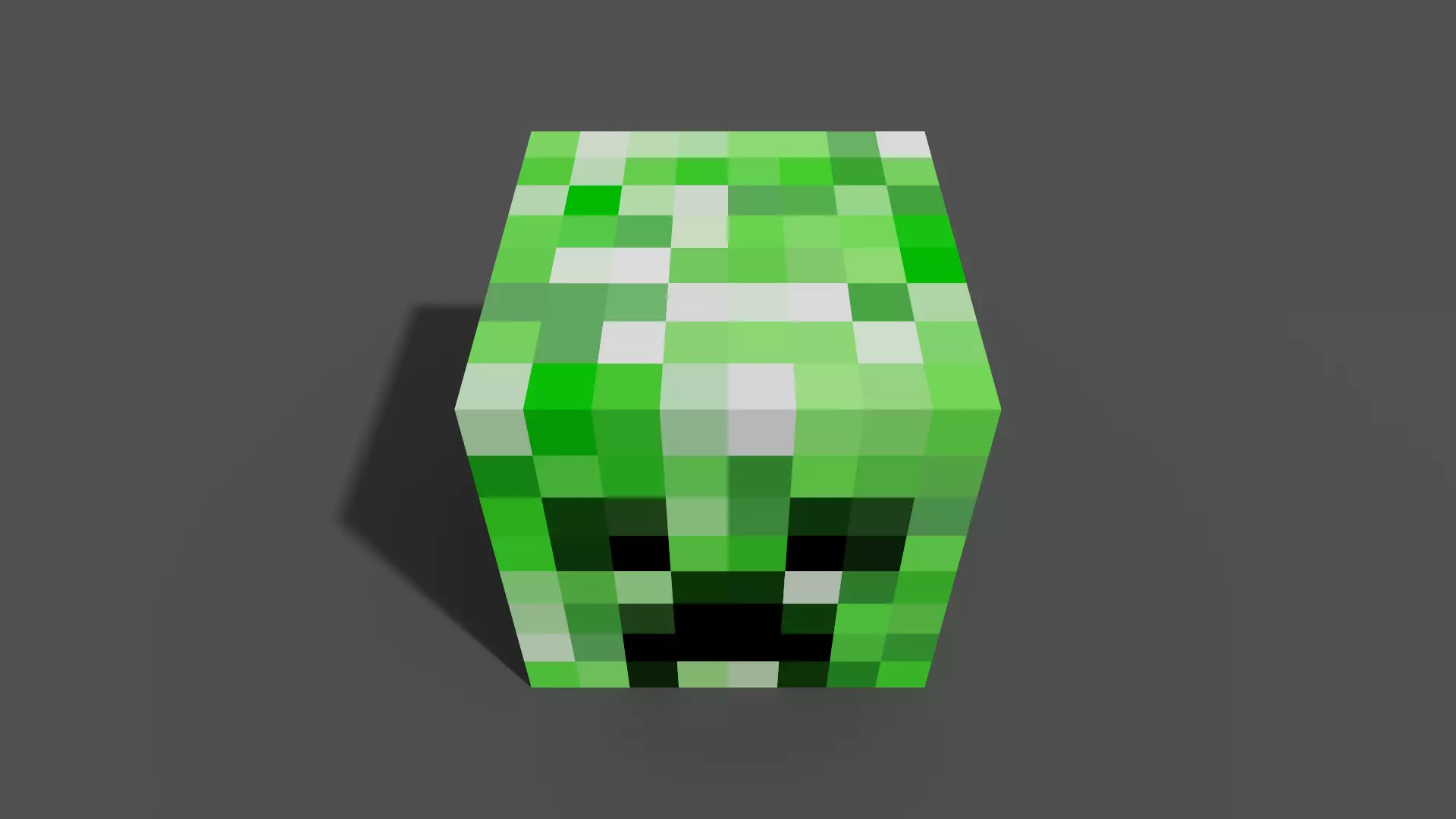 MineCraft creeper head Low-poly 3D model_14