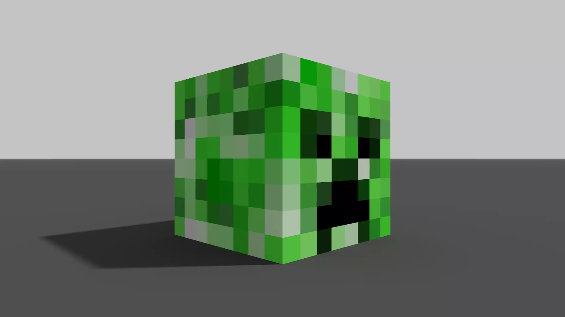 MineCraft creeper head Low-poly 3D model_16