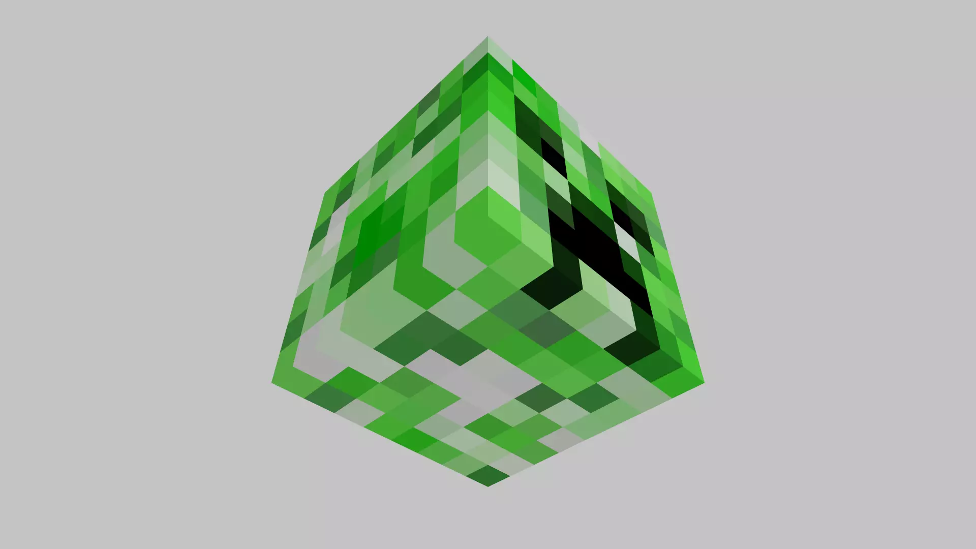 MineCraft creeper head Low-poly 3D model_5