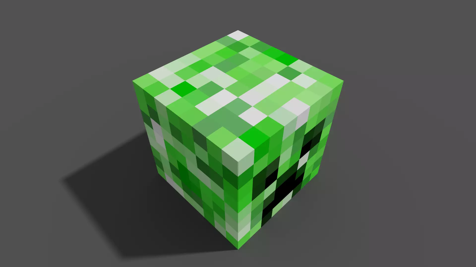 MineCraft creeper head Low-poly 3D model_3