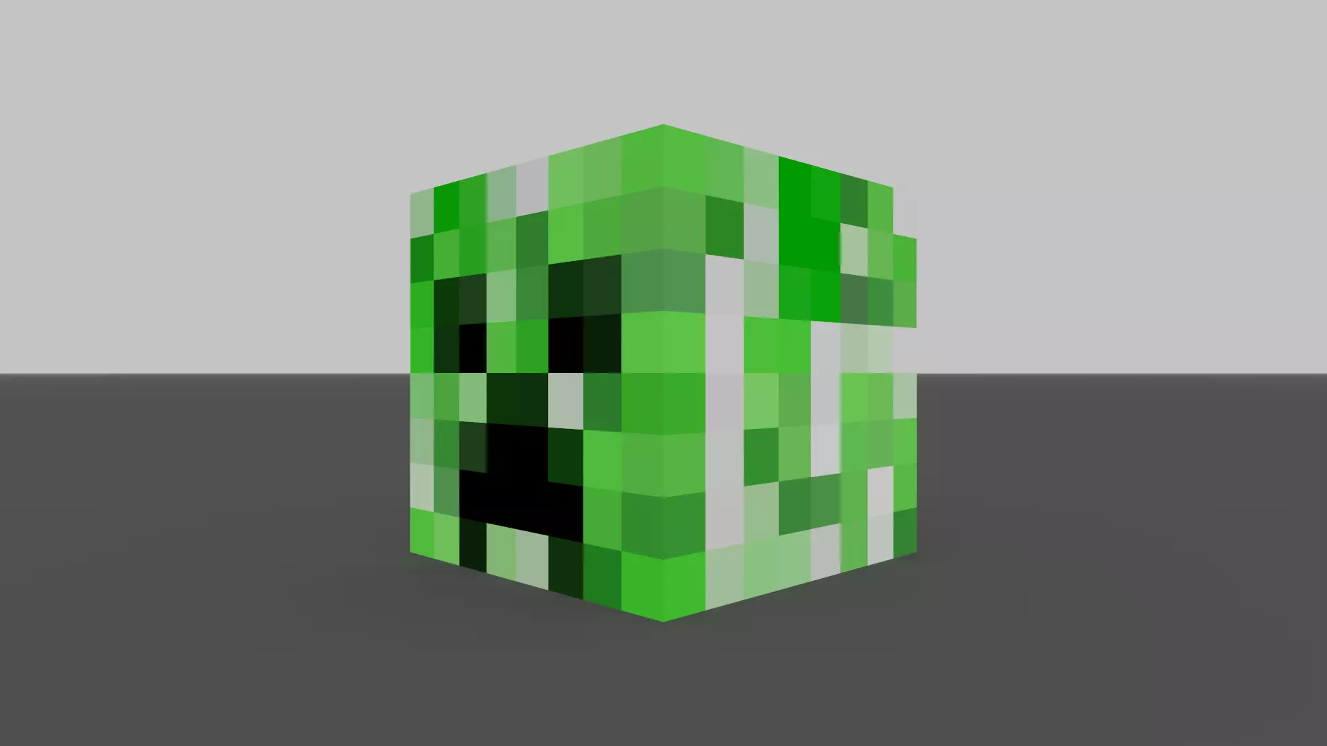 MineCraft creeper head Low-poly 3D model_0