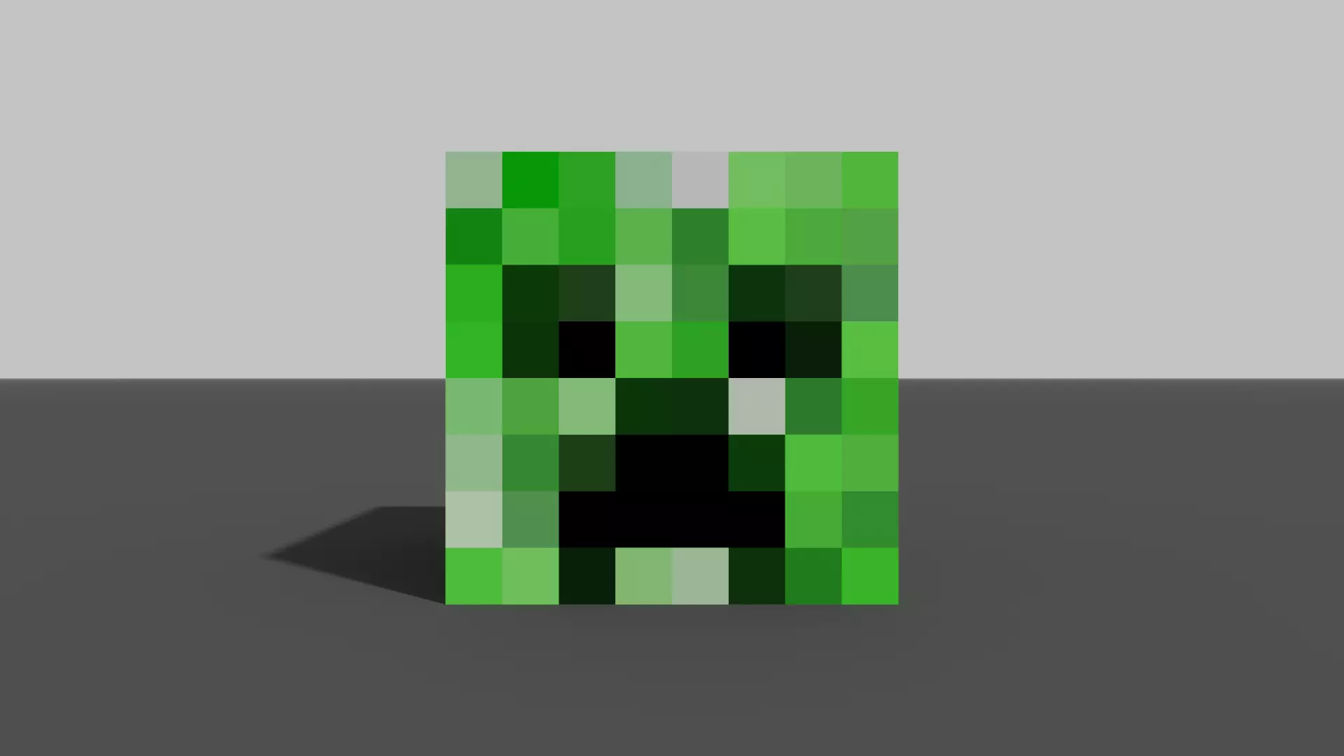 MineCraft creeper head Low-poly 3D model_1