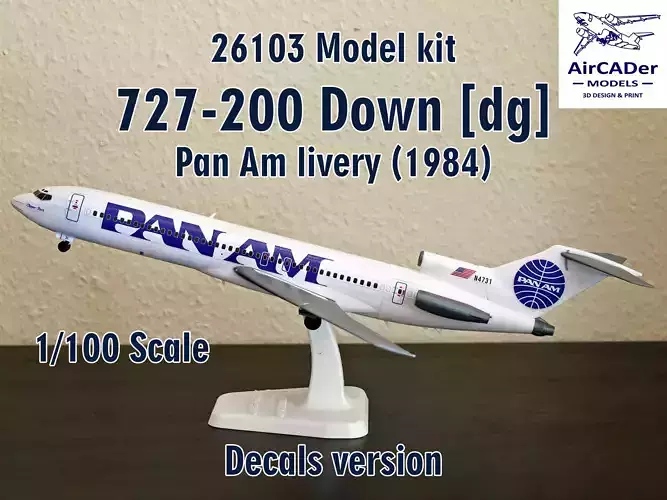 26103 Model kit Boeing 727-200 Down dg