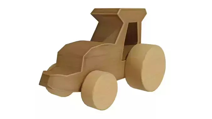 Low poly wooden toy