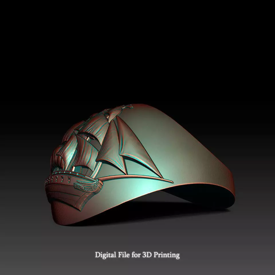 Door Stopper with Sailing Ship Decoration 3D print model_1