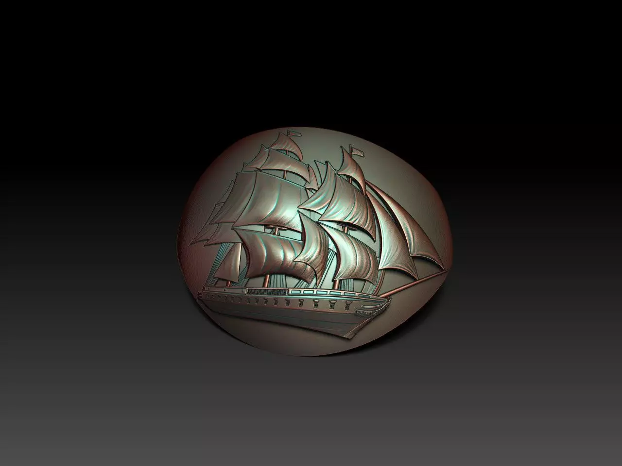 Door Stopper with Sailing Ship Decoration 3D print model_2