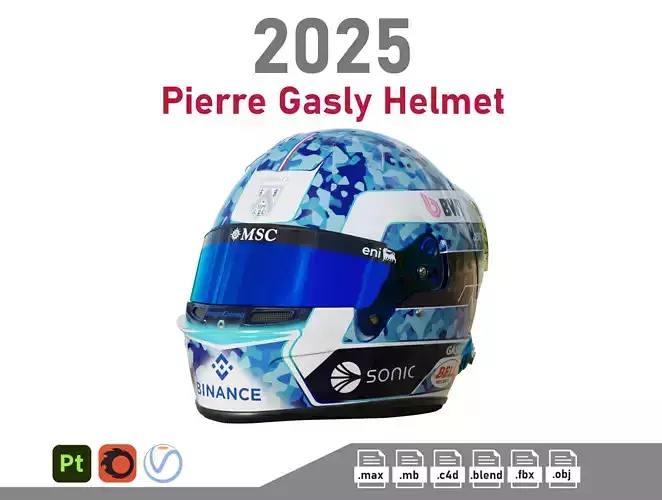 F1 Pierre Gasly Helmet 2025 3D model