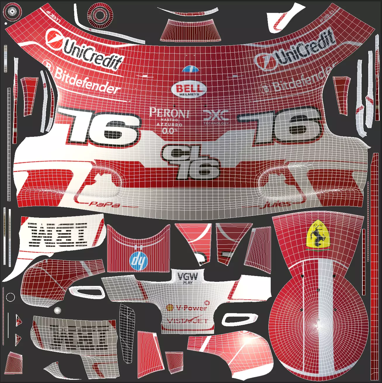 F1 Charles Leclerc Helmet 2025 3D model_16