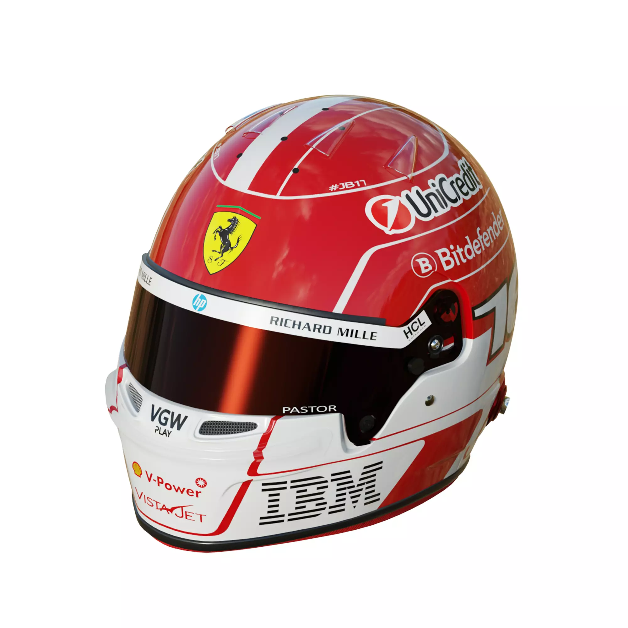F1 Charles Leclerc Helmet 2025 3D model_9