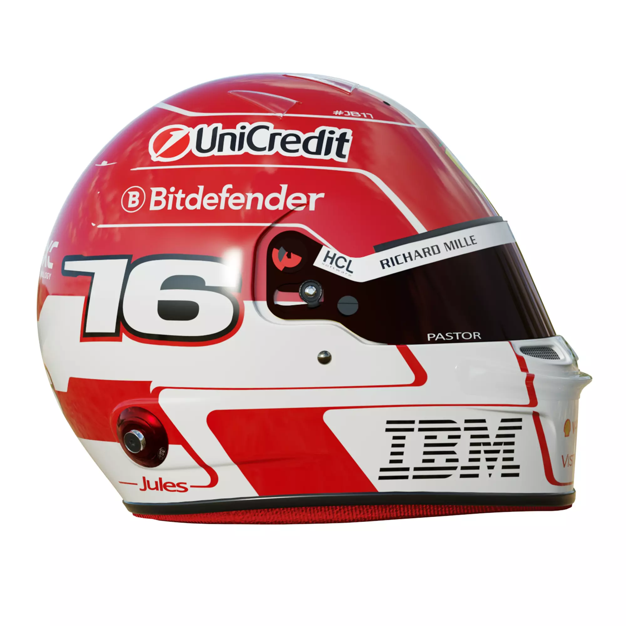 F1 Charles Leclerc Helmet 2025 3D model_6