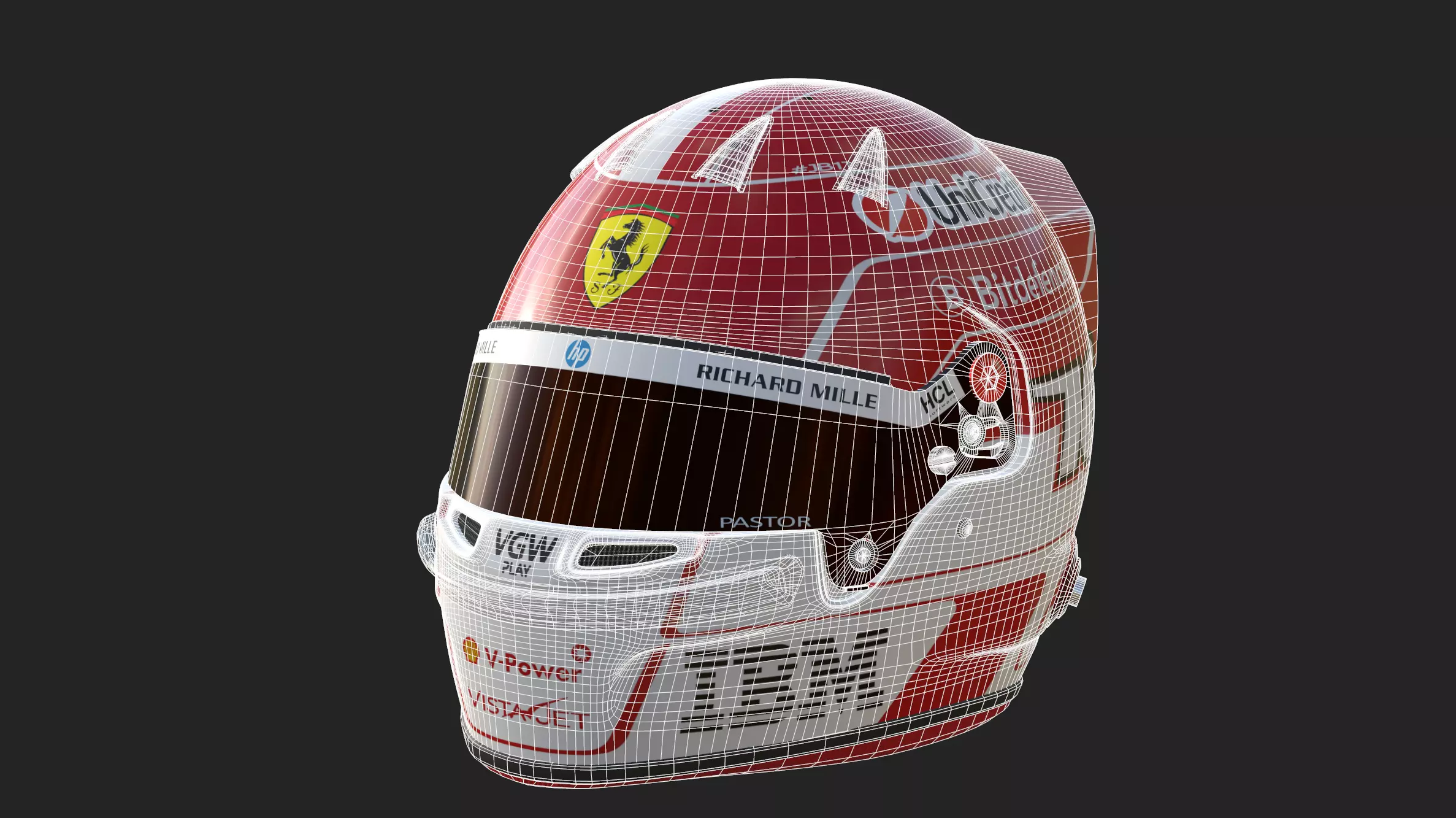 F1 Charles Leclerc Helmet 2025 3D model_14