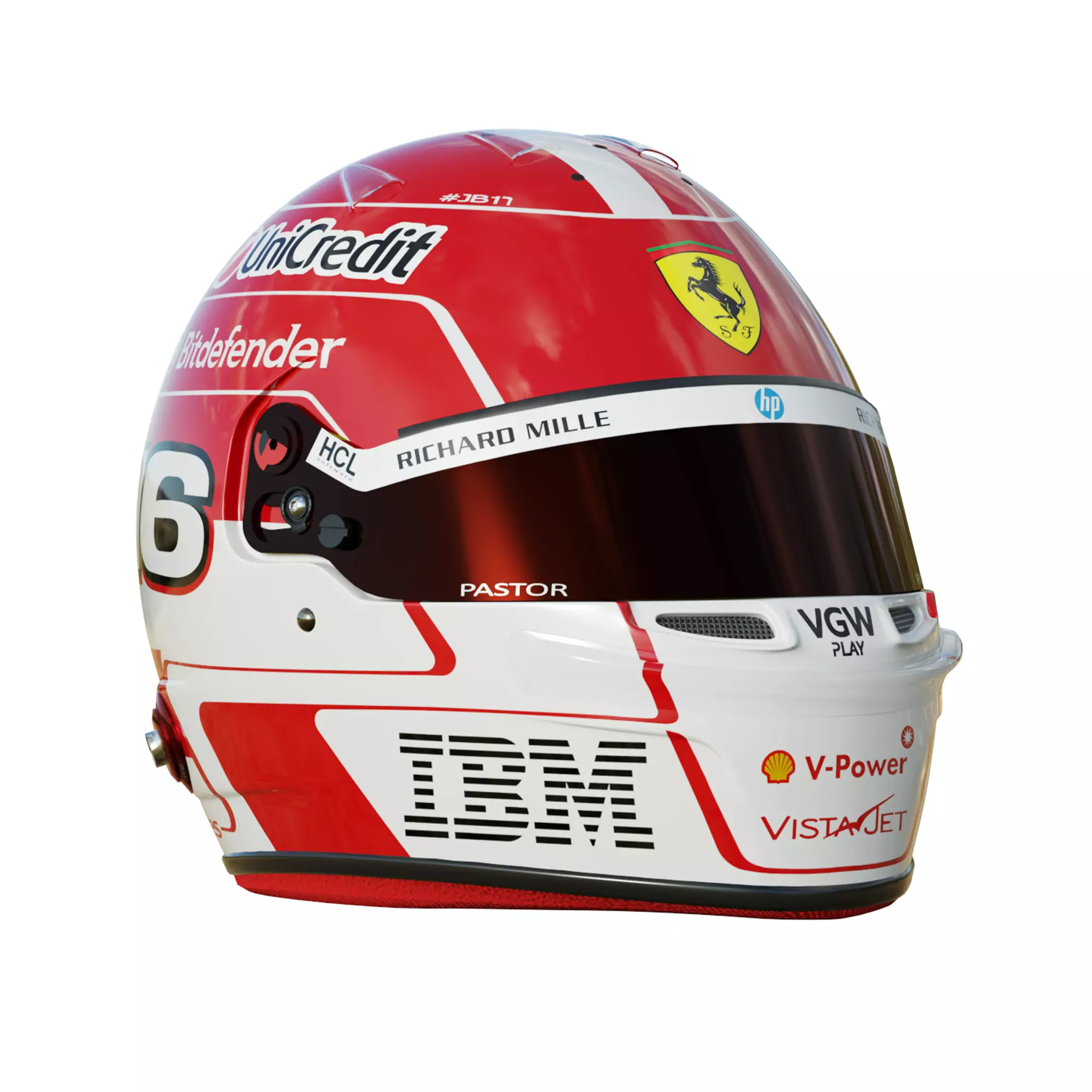 F1 Charles Leclerc Helmet 2025 3D model_7