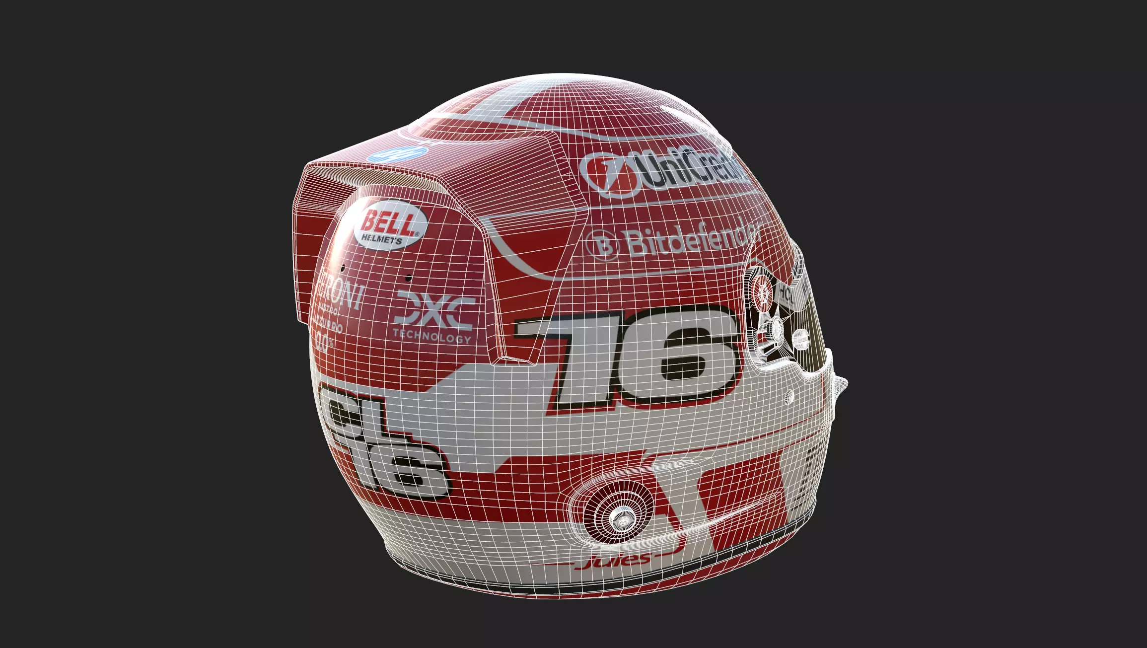 F1 Charles Leclerc Helmet 2025 3D model_15